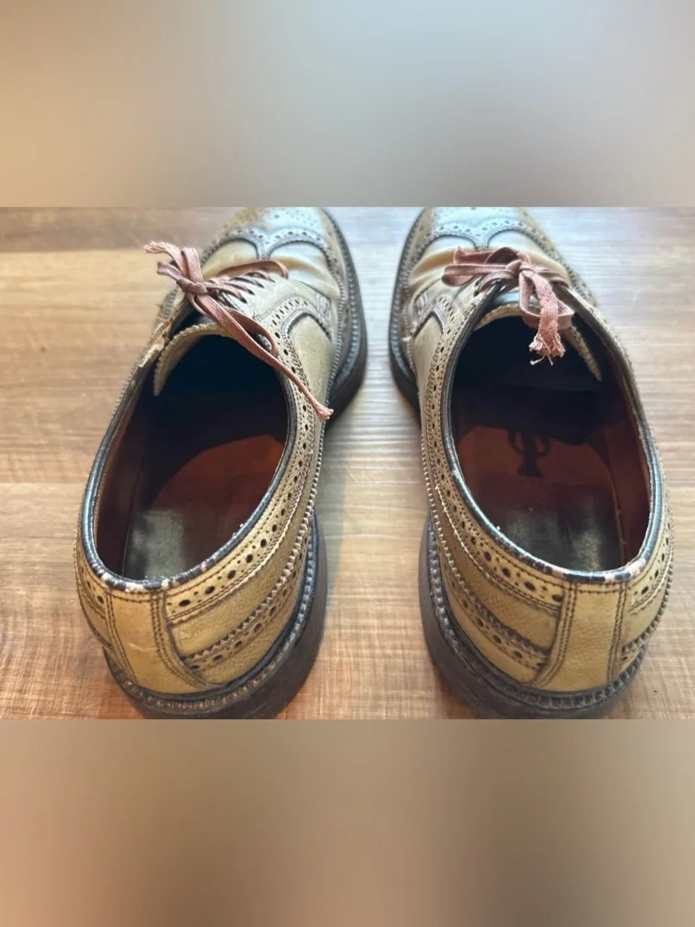 Florsheim Imperial Kenmoor Longwing Blutchers in Golden Harvest leather color